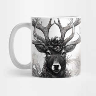 Stag Deer Wild Nature Illustration Line Epic Illustration Line Art Mug